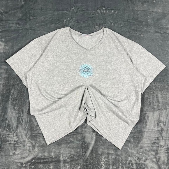Y2K Reebok Grey Graphic T-Shirt - no size tag (XL) - Picture 1 of 6